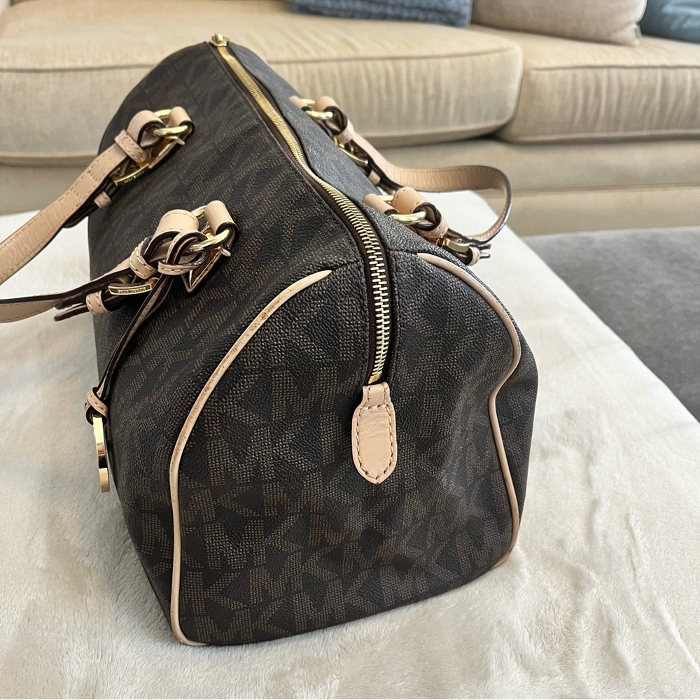 Michael Kors Coated Canvas Leather-Trimmed Handle Bag - Picture 6 of 15